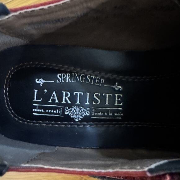 Spring Step Red And Black Bootie - Women's EU 36 US 5.5-6 - Leather Shoes - Picture 7 of 9